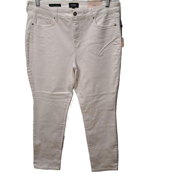 NYDJ Womens White Skinny Ankle Jeans Size 12 Liftx Nip Tuck NEW - Picture 1 of 11